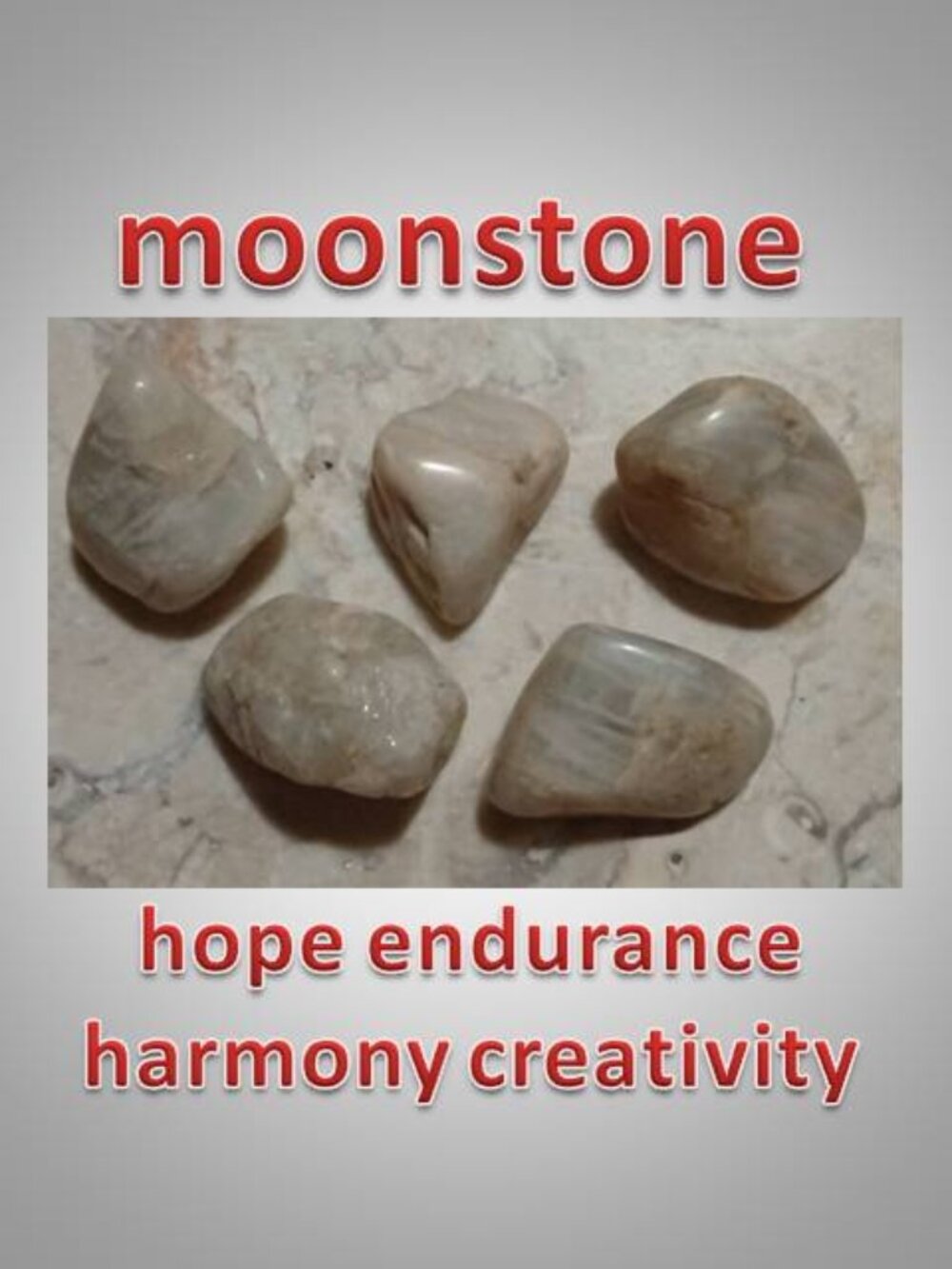 One rainbow moonstone tumble stone rock crystal